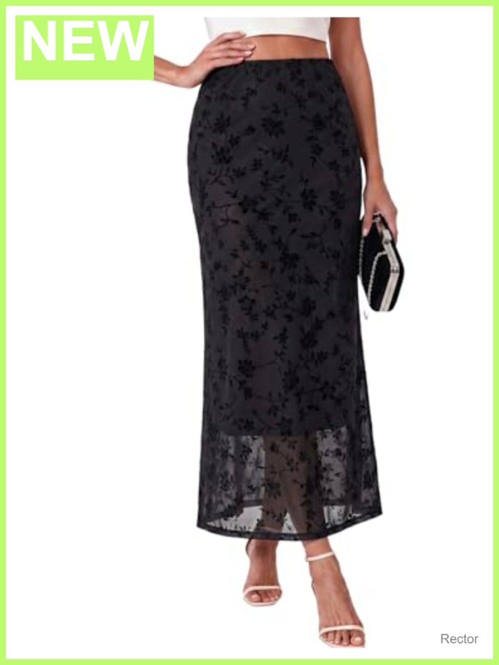 Womens Boho Floral Mesh Maxi Skirt High Waisted Long Flowy Summer Beach